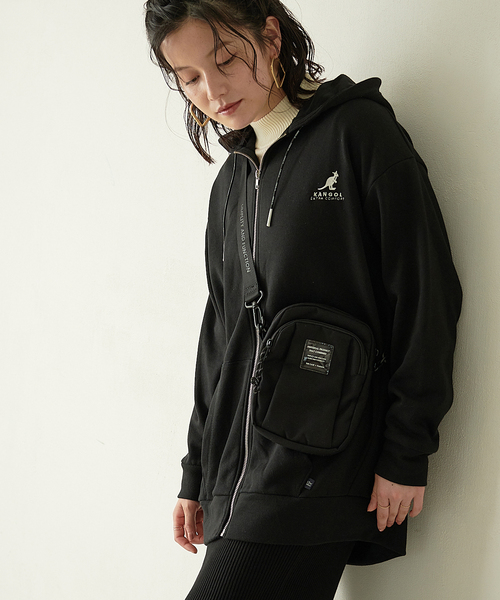 KANGOL EXTRA COMFORT(カンゴールエクストラコンフォート)の「【KANGOL EXTRA COMFORT(カンゴール エクストラ コンフォート)】《WEB限定》ロゴ刺繍 オーバーサイズ ZIPパーカー(パーカー・レディース・ブラック/ダークグリーン/杢グレー/モカ・LL/M/L)」の9枚目の写真