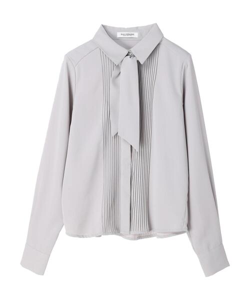 HALUHIROINE（ハルヒロイン）の「ピンタックボウタイ付きブラウス（シャツ/ブラウス・レディース・ライトベージュ/ライトグレー・FREE）」の15枚目の写真