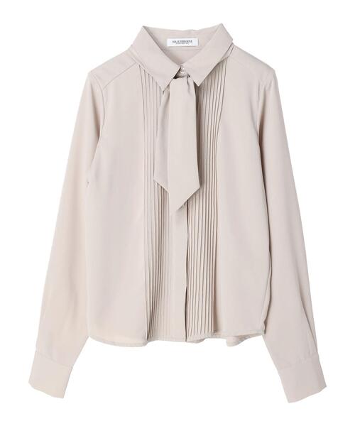 HALUHIROINE（ハルヒロイン）の「ピンタックボウタイ付きブラウス（シャツ/ブラウス・レディース・ライトベージュ/ライトグレー・FREE）」の14枚目の写真