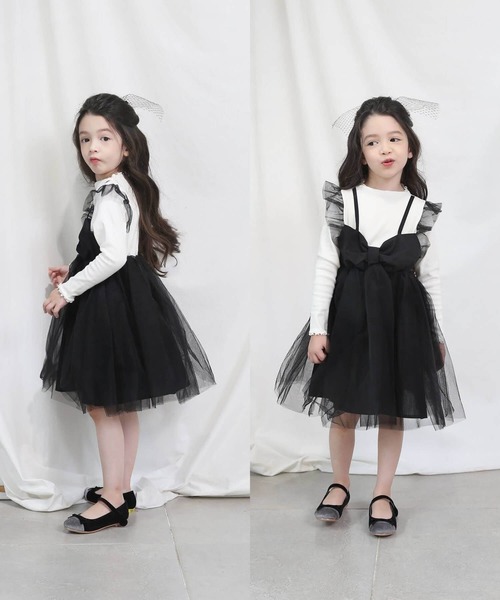 Rora（ローラ）の「シャドー チュール ワンピース（ワンピース・キッズ・ブラック・110/120/130/140）」の7枚目の写真