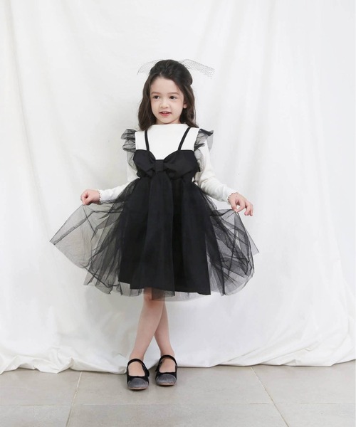 Rora（ローラ）の「シャドー チュール ワンピース（ワンピース・キッズ・ブラック・110/120/130/140）」の8枚目の写真