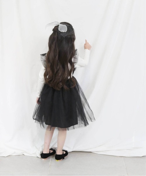 Rora（ローラ）の「シャドー チュール ワンピース（ワンピース・キッズ・ブラック・110/120/130/140）」の10枚目の写真