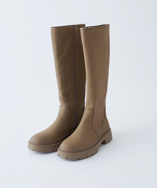 one after another NICE CLAUP(ワンアフターアナザーナイスクラップ)の「ラバー風ロングブーツ(ブーツ・レディース・ブラック/キャメル/ダークカーキ・SMALL/MEDIUM/LARGE)」の15枚目の写真