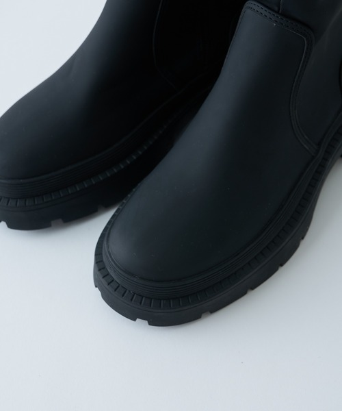 one after another NICE CLAUP(ワンアフターアナザーナイスクラップ)の「ラバー風ロングブーツ(ブーツ・レディース・ブラック/キャメル/ダークカーキ・SMALL/MEDIUM/LARGE)」の18枚目の写真