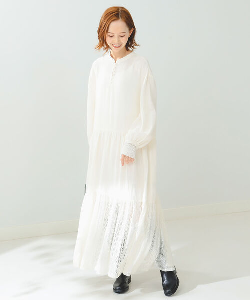 ビーズリー 受注生産 ふんわりガーゼ レースワンピース×2 B:MING by BEAMS（ビーミングバイビームス）の「B:MING by BEAMS