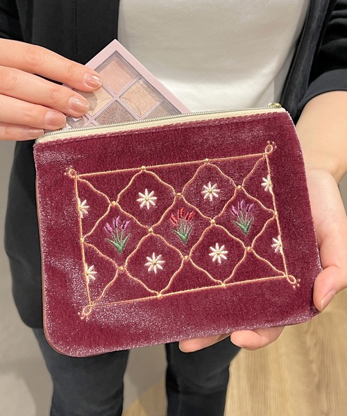 ❤おばあ❤ハンドメイド 帯 葉柄刺繍ポーチ 帯柄ポーチ（献上柄）Lサイズ - 阿波踊り用品専門店 岡忠公式