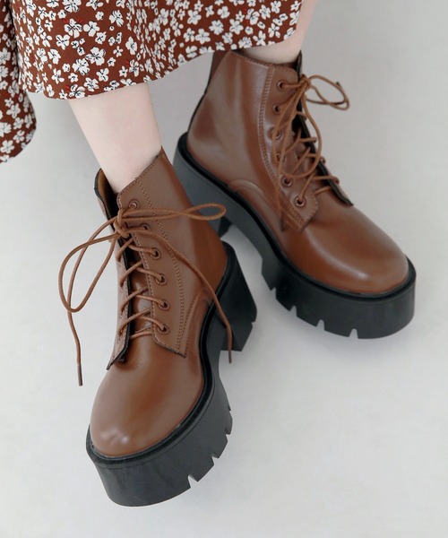 UNE MANSION（ユヌマンション）の「ラウンドベーシック厚底ウォーカー（ブーツ・レディース・ブラック/ブラウン・23.0cm/24.0cm/25.0cm）」の7枚目の写真