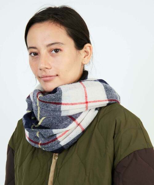 FRAPBOIS（フラボア）の「マフラー1（マフラー・レディース・オフホワイト/パープル/グリーン・FREE）」の4枚目の写真