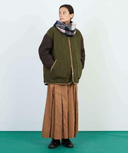 FRAPBOIS（フラボア）の「マフラー1（マフラー・レディース・オフホワイト/パープル/グリーン・FREE）」の9枚目の写真