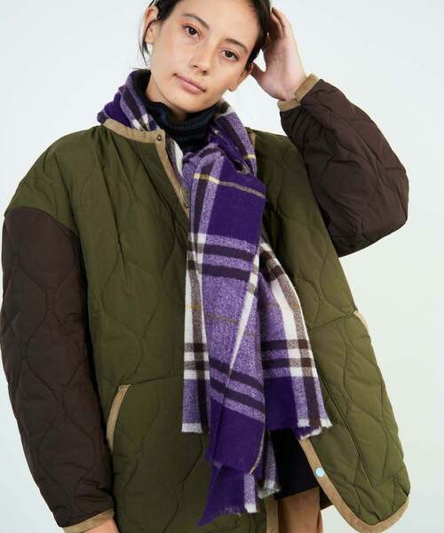 FRAPBOIS（フラボア）の「マフラー1（マフラー・レディース・オフホワイト/パープル/グリーン・FREE）」の14枚目の写真