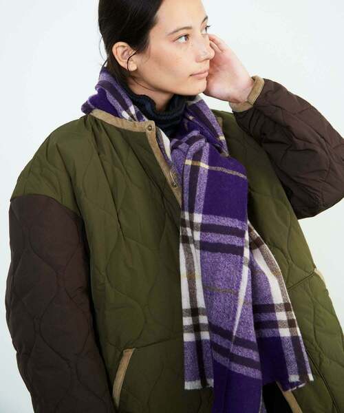 FRAPBOIS（フラボア）の「マフラー1（マフラー・レディース・オフホワイト/パープル/グリーン・FREE）」の18枚目の写真