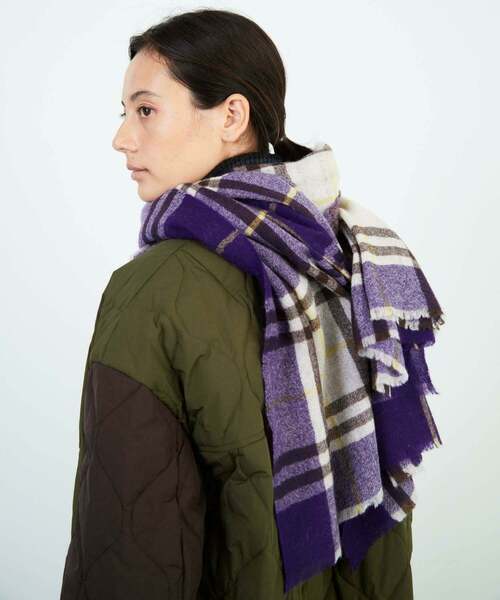 FRAPBOIS（フラボア）の「マフラー1（マフラー・レディース・オフホワイト/パープル/グリーン・FREE）」の22枚目の写真