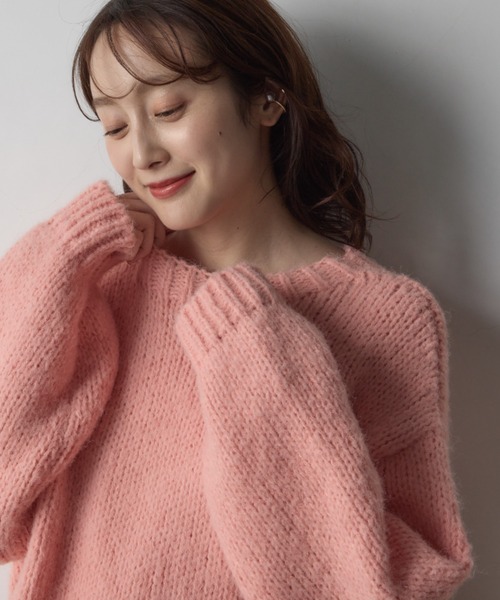 Green Parks（グリーンパークス）の「モヘアタッチニットプルオーバー