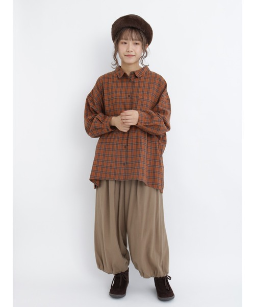 Samansa Mos2（サマンサ モスモス）の「【リサイクルヤーン】ネルチェック柄シャツ（シャツ/ブラウス・レディース・ブラウン/ボルドー/ネイビー/ミント・ﾌﾘ-）」の21枚目の写真
