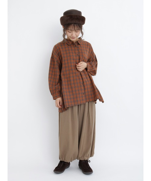 Samansa Mos2（サマンサ モスモス）の「【リサイクルヤーン】ネルチェック柄シャツ（シャツ/ブラウス・レディース・ブラウン/ボルドー/ネイビー/ミント・ﾌﾘ-）」の22枚目の写真