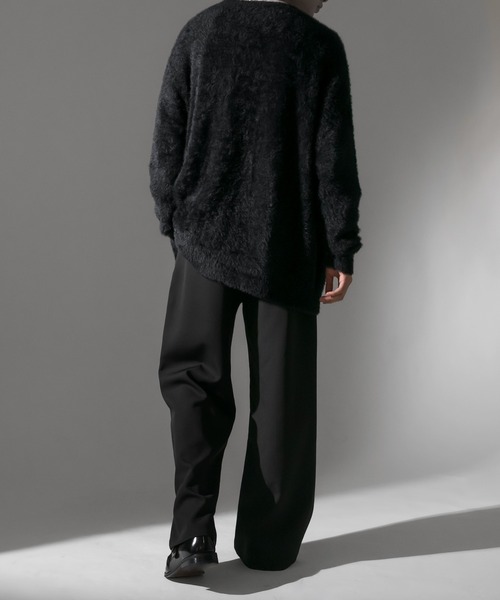 Adoon plain（アドーンプレーン）の「【Adoon plain】シャギールーズカーディガン（カーディガン/ボレロ・メンズ・ブラック/グレー・MEDIUM/LARGE）」の6枚目の写真