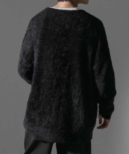Adoon plain（アドーンプレーン）の「【Adoon plain】シャギールーズカーディガン（カーディガン/ボレロ・メンズ・ブラック/グレー・MEDIUM/LARGE）」の12枚目の写真