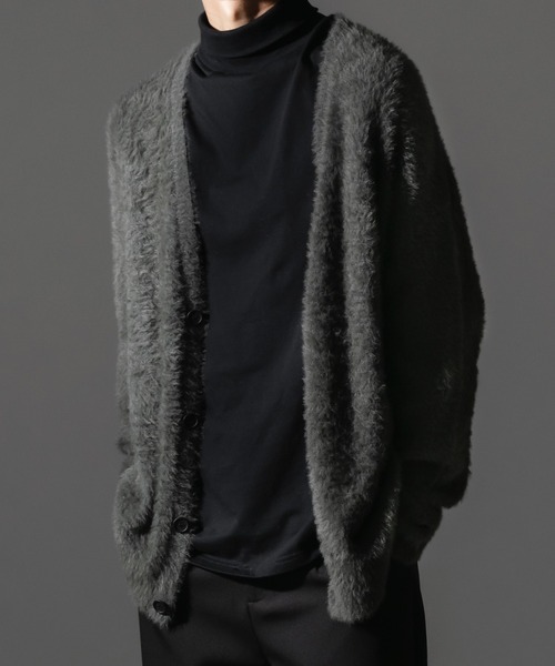 Adoon plain（アドーンプレーン）の「【Adoon plain】シャギールーズカーディガン（カーディガン/ボレロ・メンズ・ブラック/グレー・MEDIUM/LARGE）」の18枚目の写真