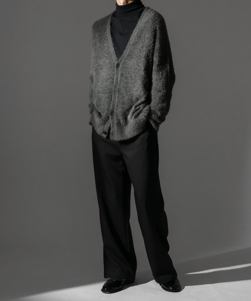 Adoon plain（アドーンプレーン）の「【Adoon plain】シャギールーズカーディガン（カーディガン/ボレロ・メンズ・ブラック/グレー・MEDIUM/LARGE）」の14枚目の写真