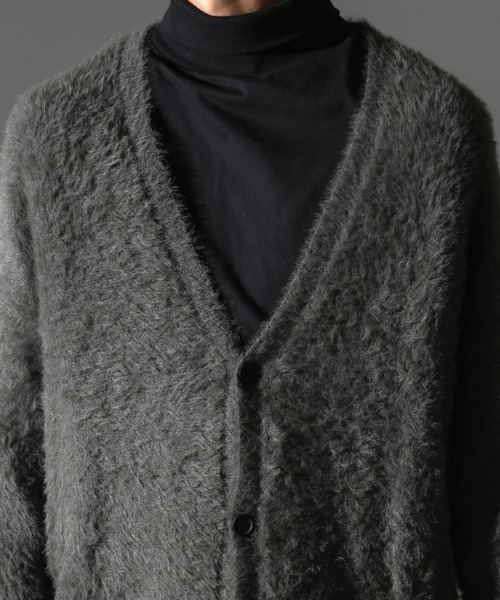 Adoon plain（アドーンプレーン）の「【Adoon plain】シャギールーズカーディガン（カーディガン/ボレロ・メンズ・ブラック/グレー・MEDIUM/LARGE）」の21枚目の写真