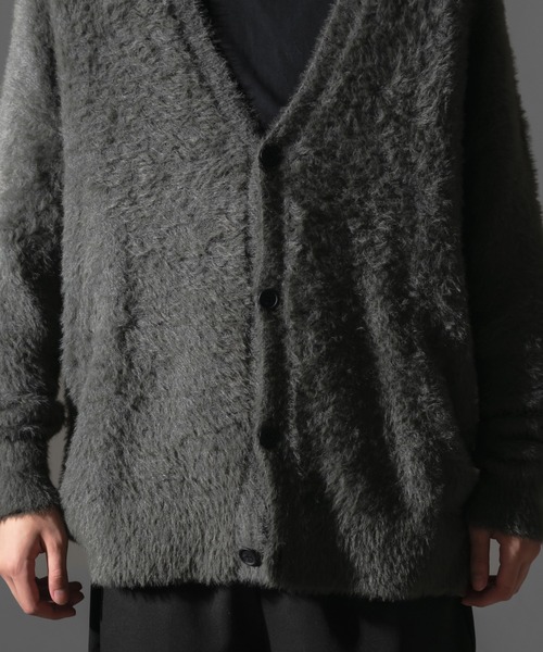 Adoon plain（アドーンプレーン）の「【Adoon plain】シャギールーズカーディガン（カーディガン/ボレロ・メンズ・ブラック/グレー・MEDIUM/LARGE）」の22枚目の写真