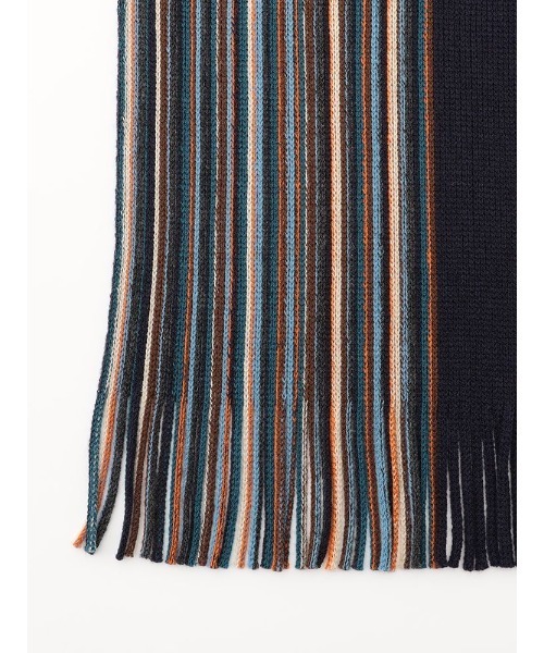 Perfect Suit FActory（パーフェクトスーツファクトリー）の「カシミンクマフラー　V.FRAAS　ストライプ　ブラック/グレー/ワイン/ネイビー（マフラー・メンズ・ネイビー/ブラック/チャコールグレー/ワイン・FREE）」の8枚目の写真