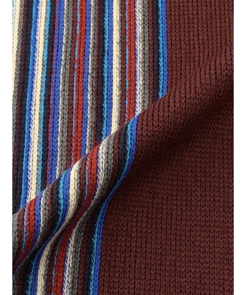 Perfect Suit FActory（パーフェクトスーツファクトリー）の「カシミンクマフラー　V.FRAAS　ストライプ　ブラック/グレー/ワイン/ネイビー（マフラー・メンズ・ネイビー/ブラック/チャコールグレー/ワイン・FREE）」の11枚目の写真