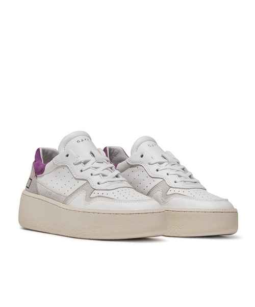 D.A.T.E.（デイト）STEP CALF ホワイトパープル スニーカー/W381-ST-CA 