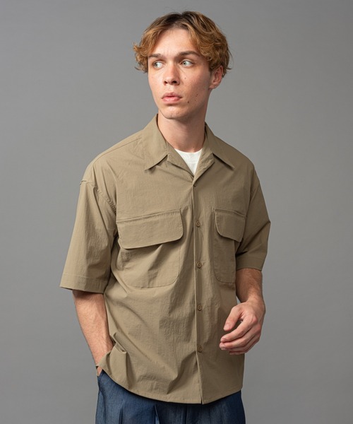 MR.OLIVE(ミスターオリーブ)の「【セットアップ対応】ストレッチ ウォッシャブルナイロン / 70'S オープンカラーシャツ(シャツ/ブラウス・メンズ・ブラック/ベージュ/オレンジ・SMALL/MEDIUM/LARGE)」の3枚目の写真