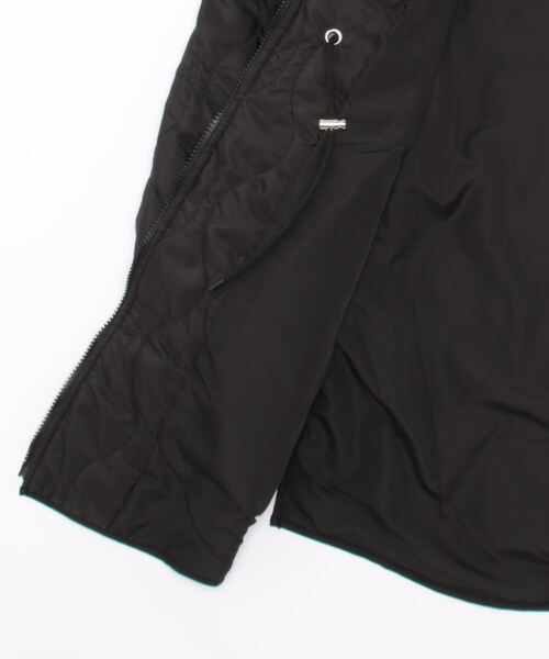 STYLEBLOCK（スタイルブロック）の「中綿キルティングミドル丈ブルゾン（モッズコート・レディース・ブラック/アイボリー/カーキ・FREE）」の5枚目の写真