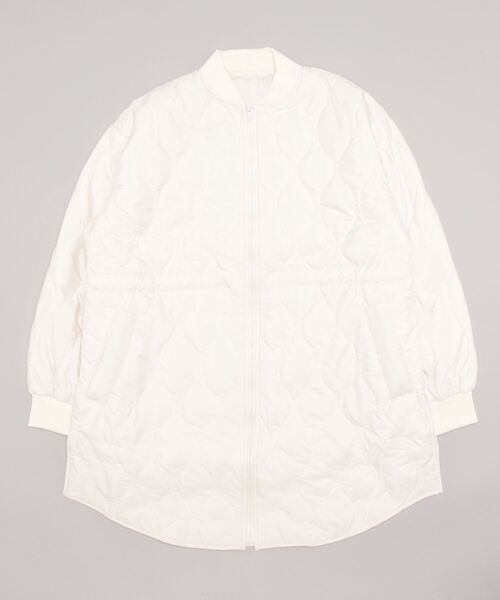 STYLEBLOCK（スタイルブロック）の「中綿キルティングミドル丈ブルゾン（モッズコート・レディース・ブラック/アイボリー/カーキ・FREE）」の6枚目の写真