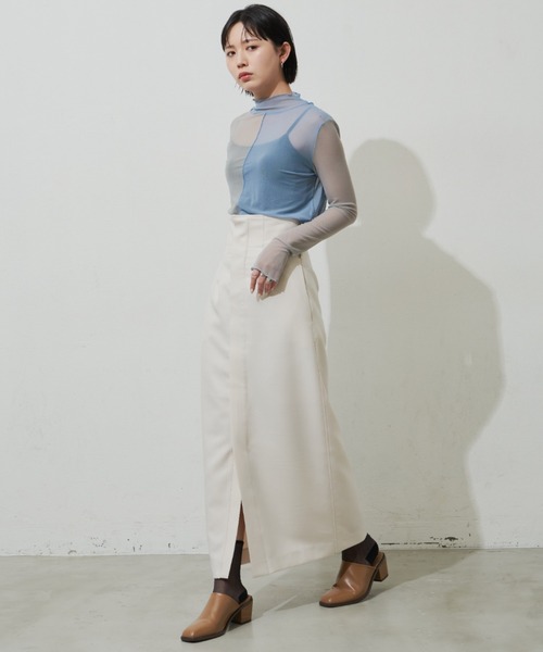 Aunt Marie's（アントマリーズ）の「シアーハイネックトップス（Tシャツ/カットソー・レディース・ホワイト/グリーン/ブラック/ブルー・FREE）」の17枚目の写真