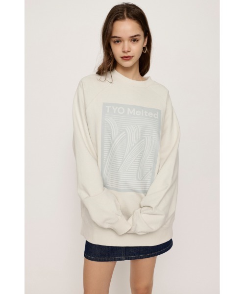 SLY（スライ）の「RAGLAN SLEEVE LOGO SW ラグランスリーブ ロゴ スウェット（スウェット・レディース・ブルー/ブラック/アイボリー・FREE）」の2枚目の写真