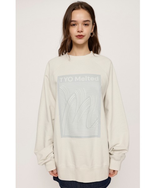 SLY（スライ）の「RAGLAN SLEEVE LOGO SW ラグランスリーブ ロゴ スウェット（スウェット・レディース・ブルー/ブラック/アイボリー・FREE）」の6枚目の写真