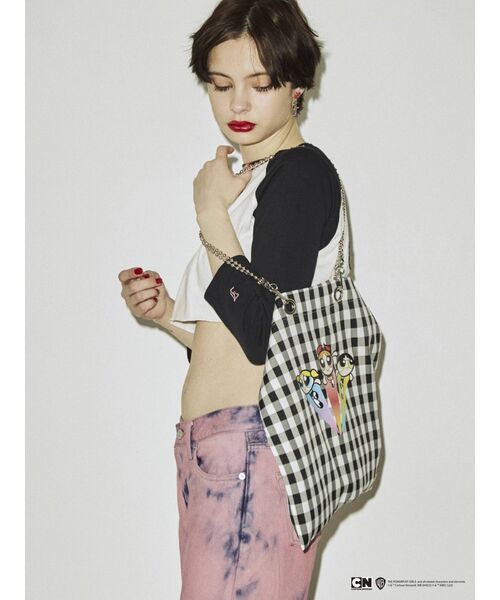 jouetie(ジュエティ)の「ThePowerpuffGirlsトートBAG【コラボ】(トートバッグ・レディース・オフホワイト/ピンク/ブルー・FREE)」の7枚目の写真