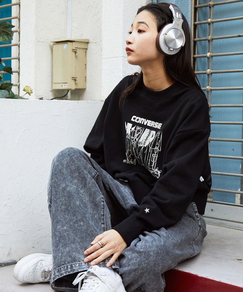 CONVERSE(コンバース)の「【CONVERSE/コンバース】ソリマチアキラ イラストグラフィック裏毛オーバーサイズスウェット(Tシャツ/カットソー・レディース・ホワイト系1/ホワイト系2/ブラック系1/ブラック系2・M/L)」の19枚目の写真