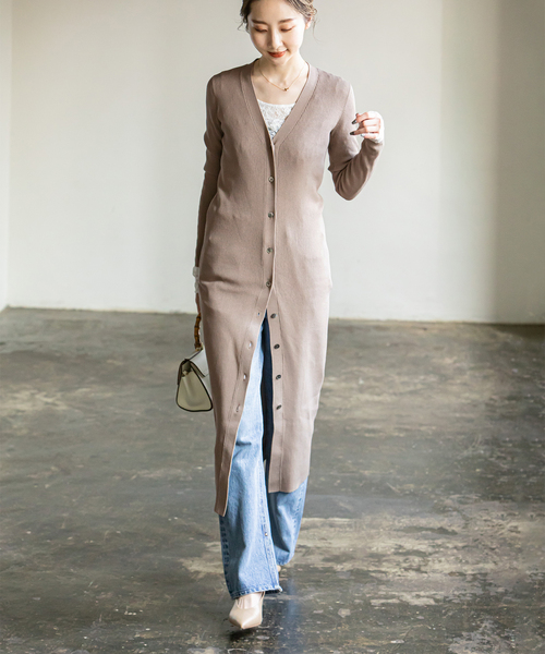 Noble（ノーブル）の「ロングリブニットカーディガン（カーディガン