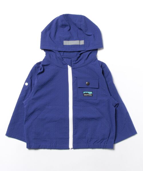 Daddy Oh Daddy（ダディーオーダディー）の「シアサッカー袖ロールアップパーカー（パーカー・キッズ・ブルー/ホワイト・100/140/120/130/110）」の2枚目の写真