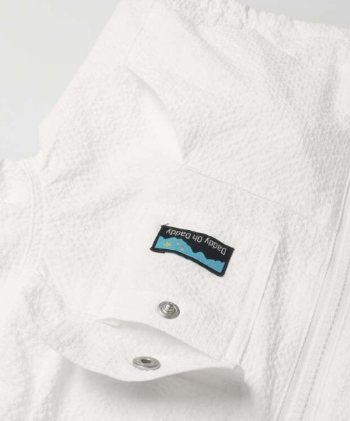 Daddy Oh Daddy（ダディーオーダディー）の「シアサッカー袖ロールアップパーカー（パーカー・キッズ・ブルー/ホワイト・100/140/120/130/110）」の5枚目の写真