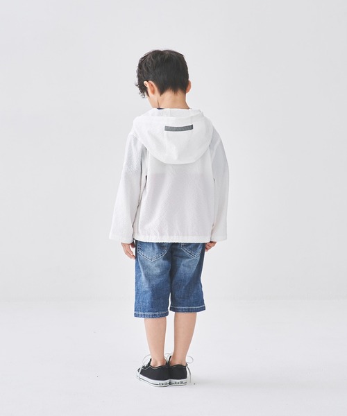 Daddy Oh Daddy（ダディーオーダディー）の「シアサッカー袖ロールアップパーカー（パーカー・キッズ・ブルー/ホワイト・100/140/120/130/110）」の13枚目の写真