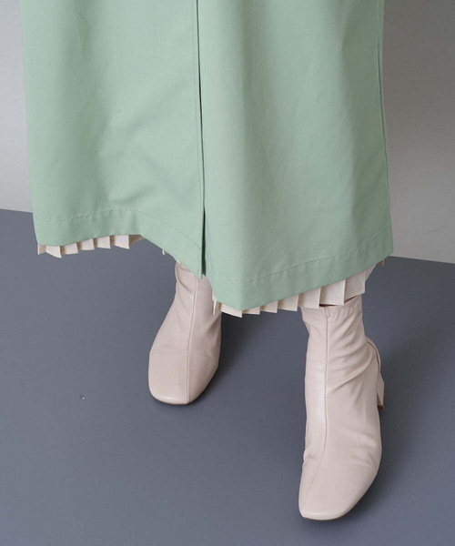 A de a.v.v（アードアー・ヴェ・ヴェ）の「バイカラーパイピングダブルボタントレンチコート（トレンチコート・レディース・ミント/ブラック・36/38）」の16枚目の写真