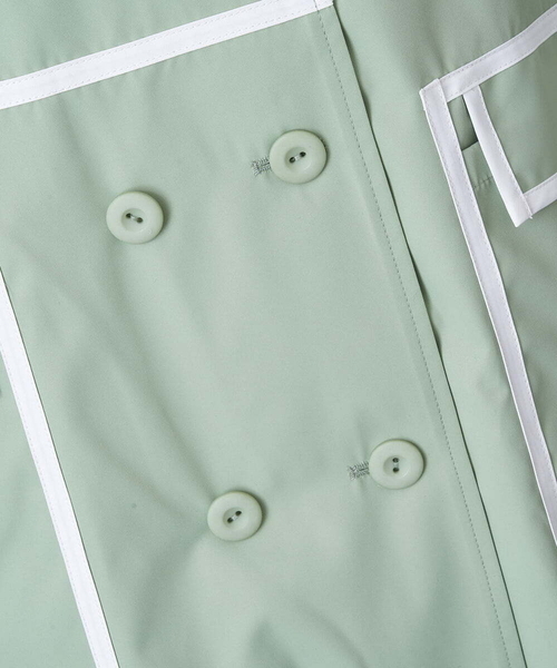 A de a.v.v（アードアー・ヴェ・ヴェ）の「バイカラーパイピングダブルボタントレンチコート（トレンチコート・レディース・ミント/ブラック・36/38）」の17枚目の写真
