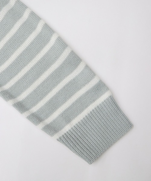 BLUEEAST（ブルーイースト）の「ボーダースキッパーニットプルオーバー（ニット/セーター・レディース・アイボリー/グレー/ネイビー・MEDIUM）」の9枚目の写真