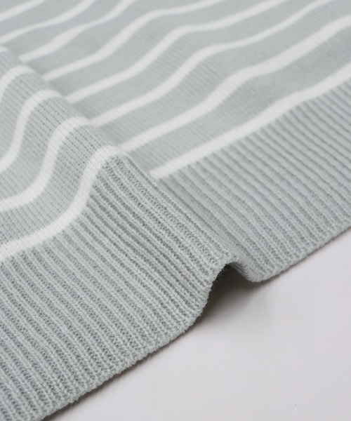 BLUEEAST（ブルーイースト）の「ボーダースキッパーニットプルオーバー（ニット/セーター・レディース・アイボリー/グレー/ネイビー・MEDIUM）」の8枚目の写真