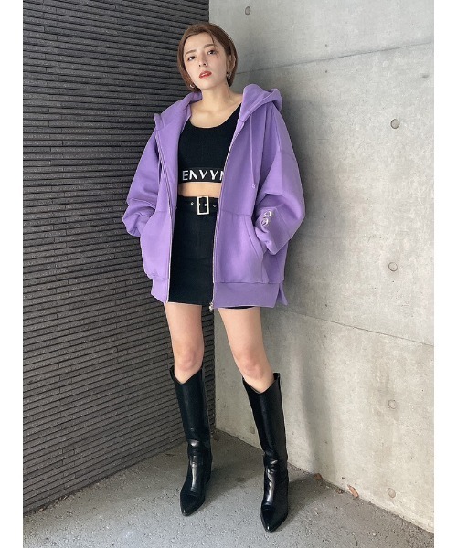 ENVYM（アンビー）の「ＰＡＳＴ ＰＫ（パーカー・レディース・パープル/ホワイト/グレー/ブラック・FREE）」の8枚目の写真