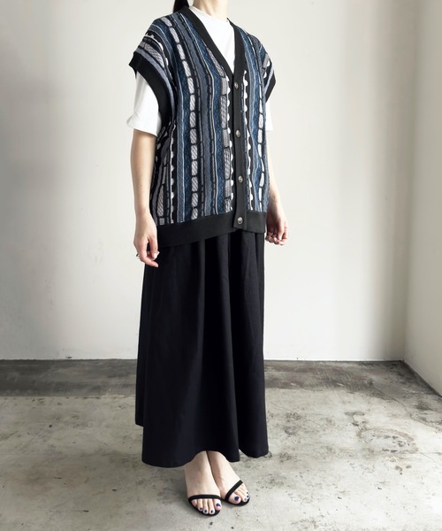 COMMON WARE（コモンウェアー）の「COMMONWARE:3Dニットベスト（ベスト・レディース・ブラック/グリーン/ネイビー/ベージュ・L/M）」の7枚目の写真