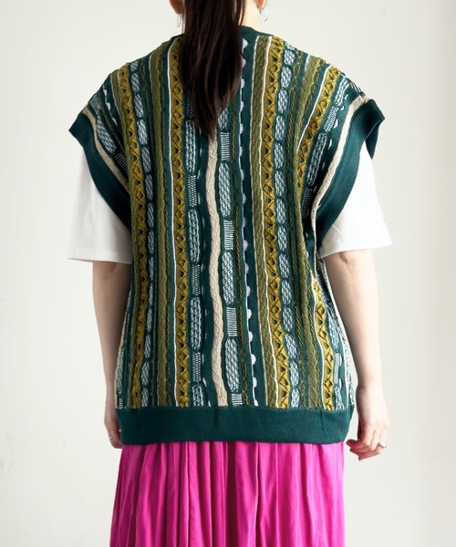 COMMON WARE（コモンウェアー）の「COMMONWARE:3Dニットベスト（ベスト・レディース・ブラック/グリーン/ネイビー/ベージュ・L/M）」の19枚目の写真