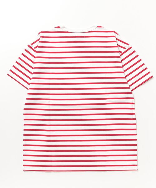 UNDECORATED(アンデコレイテッド)の「UNDECORATED Organic Cotton Border S/S T-Shirt(Tシャツ/カットソー・メンズ・ローズ/ブラック/ホワイト・2/3)」の4枚目の写真