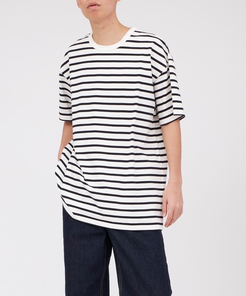 UNDECORATED(アンデコレイテッド)の「UNDECORATED Organic Cotton Border S/S T-Shirt(Tシャツ/カットソー・メンズ・ローズ/ブラック/ホワイト・2/3)」の2枚目の写真