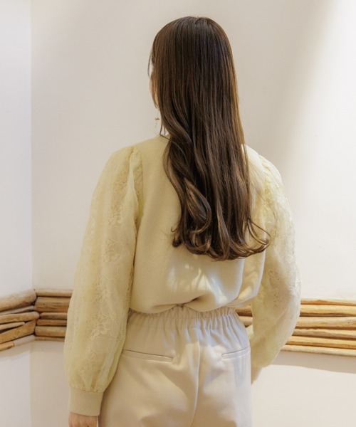 flower（フラワー）の「スリーブレースブラウス（シャツ/ブラウス・レディース・アイボリー/イエロー・FREE）」の6枚目の写真